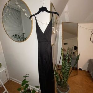 Satin Black floor length dress